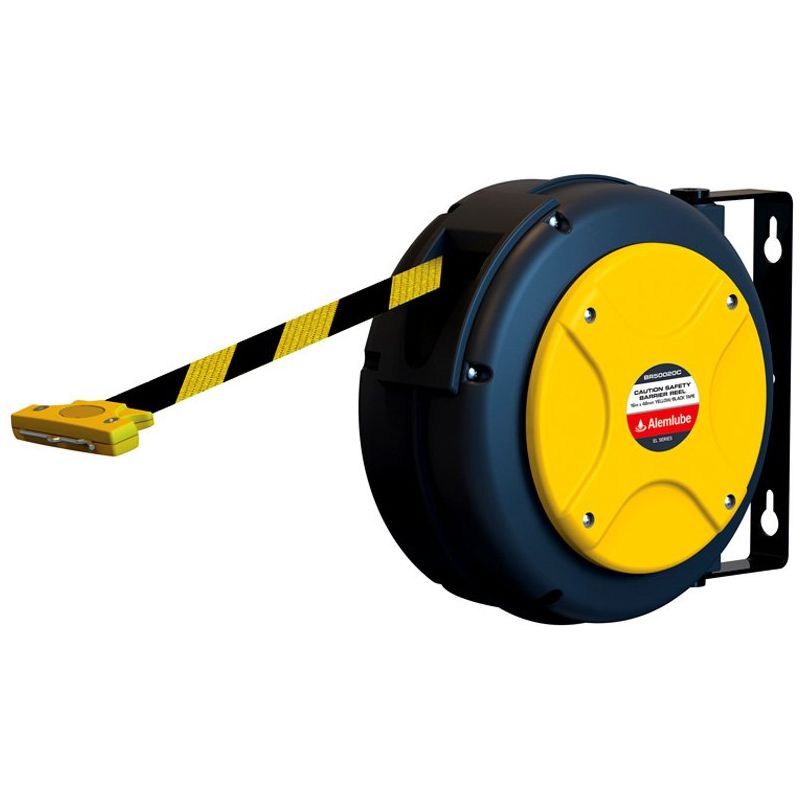Alemlube - El Series Caution Safety Barrier Reel – 16M Long Yellow And Black Band | BR50020C