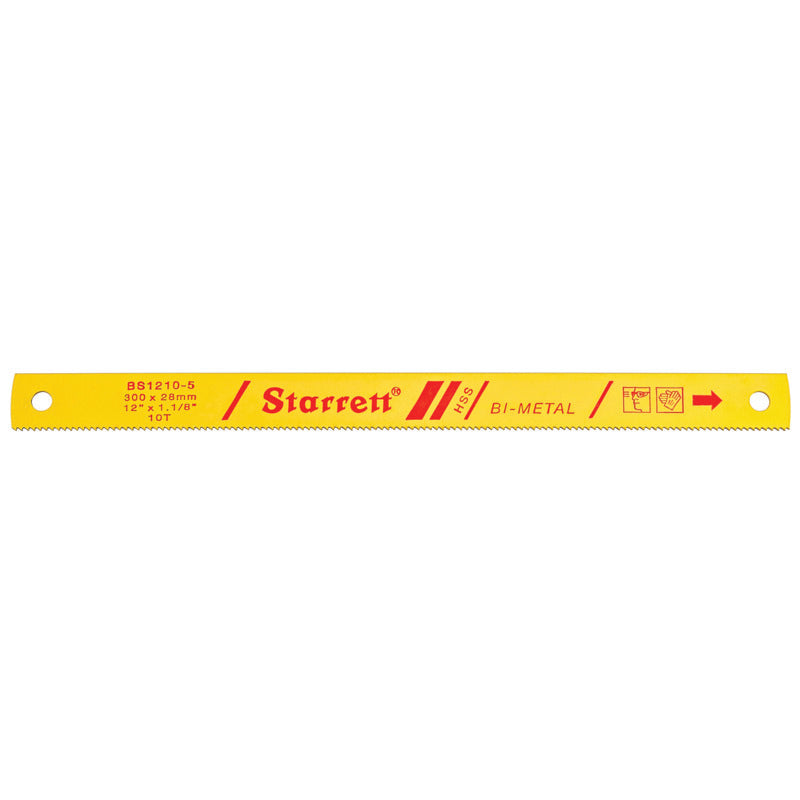 Starrett - Power Hacksaw Blades Bi-Metal 300mm X 28mm X 1.25mm X 10 TPI (SINGLES) | BS1210-5