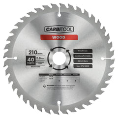 Carbitool - Blade Circular Saw 40T Arbor 25mm Standard Kerf 210mm | BS2102540