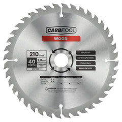 Carbitool - Blade Circular Saw 40T Arbor 25mm Standard Kerf 210mm | BS2102540