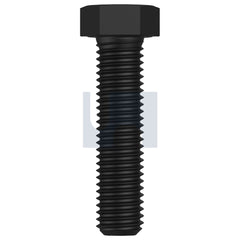 Hobsons - M8 x 50 NYLON BLACK UV STABLE DIN 933 / NYLON HEX HEAD SET SCREW (Pack of 50)