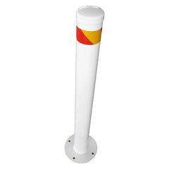 Maxisafe - Yellow Steel Bollard With Reflective Red Stripe | BSB792