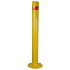 Maxisafe - Yellow Steel Bollard With Reflective Red Stripe | BSB792