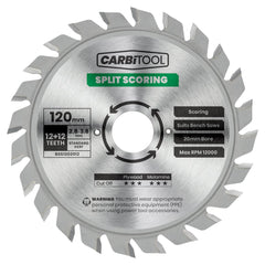 Carbitool - 20mm Blade Circular Saw 12T+12T Arbor Split Scoring 120mm | BSS1202012