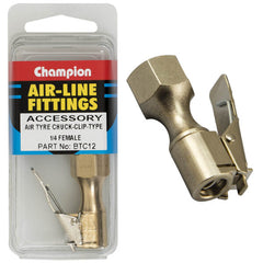 Champion - 1/4" FEMALE TYRE AIR CHUCK-CLIP TYPE | BTC12