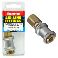 Champion - 1/4" FEMALE TYRE AIR CHUCK QUICK AUTOMATIC | BTC15