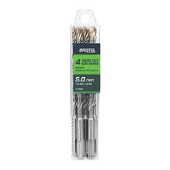 BRISTOL 5.0 x 110mm Bristol SDS Plus 4 Cutter Masonry Drill | 10 Pack 5.0x110mm