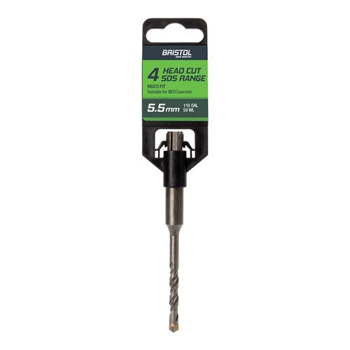 BRISTOL 5.5 x 110mm Bristol SDS Plus 4 Cutter Masonry Drill 5.5x110mm