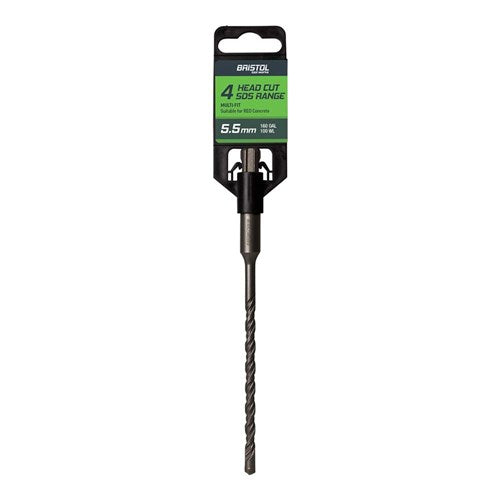 BRISTOL 5.5 x 160mm Bristol SDS Plus 4 Cutter Masonry Drill 5.5x160mm