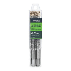 BRISTOL 6.0 x 160mm Bristol SDS Plus 4 Cutter Masonry Drill | 10 Pack 6.0x160mm
