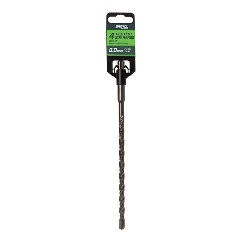 BRISTOL 8.0 x 210mm Bristol SDS Plus 4 Cutter Masonry Drill 8.0x210mm