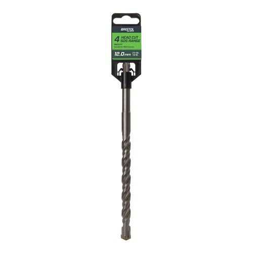 BRISTOL 12.0 x 210mm Bristol SDS Plus 4 Cutter Masonry Drill 12.0x210mm