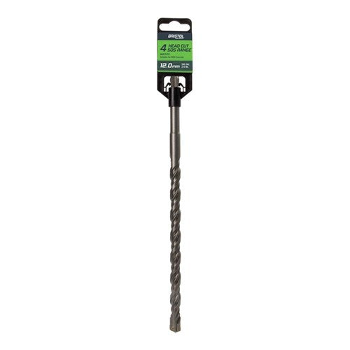 BRISTOL 12.0 x 260mm Bristol SDS Plus 4 Cutter Masonry Drill 12.0x260mm