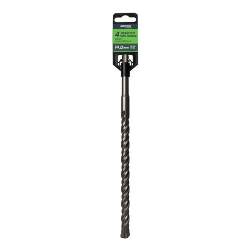 BRISTOL 14.0 x 260mm Bristol SDS Plus 4 Cutter Masonry Drill 14.0x260mm