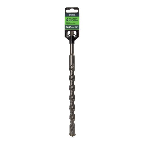 BRISTOL 16.0 x 260mm Bristol SDS Plus 4 Cutter Masonry Drill 16.0x260mm
