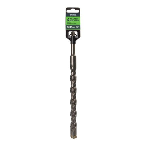 BRISTOL 18.0 x 260mm Bristol SDS Plus 4 Cutter Masonry Drill 18.0x260mm