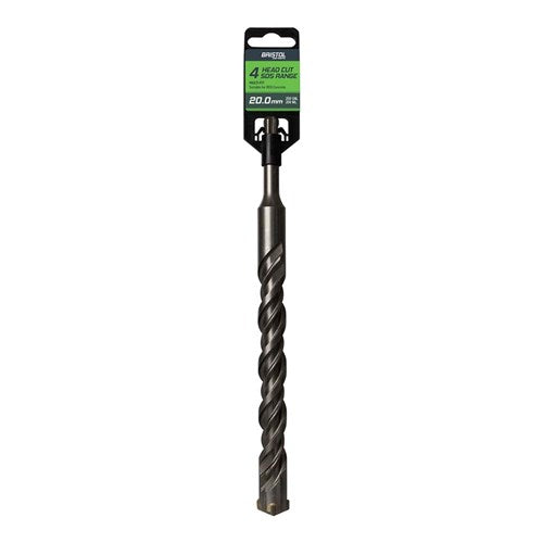 BRISTOL 20.0 x 250mm Bristol SDS Plus 4 Cutter Masonry Drill 20.0x250mm