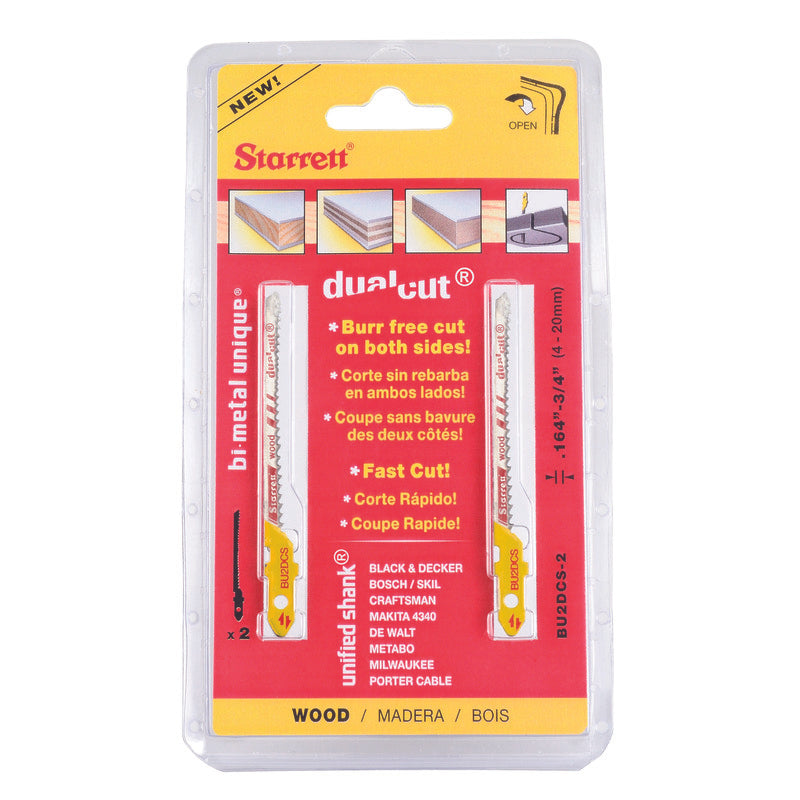 Starrett - Jig Saw Blades - Unified Shank 50mm X 9-19tpi - Dual Cut (2 PACK) | BU2DCS-2