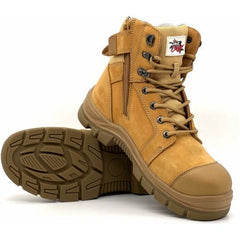 Maxisafe - Cougar BUNDABERG 8" Wheat Lace Up Side Zip With Scuff Cap Composite Toe - Size 7 | BUNDABERG-7
