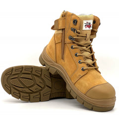 Maxisafe - Bundaberg - Cougar 8 Wheat Lace Up Side Zip With Scuff Cap Composite Toe - Size 8 - 8 - Carton Of 8 | BUNDABERG-8-8