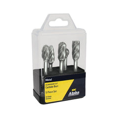 ALPHA 5 Pce Aluminium Carbide Burr Set SA-5AL, SC-5AL, SD-5AL, SE-5AL, SF-5AL 5pce