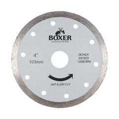 Austsaw/Boxer - 103mm (4in) Diamond Blade Boxer Continuous Rim - 16mm Bore - Continuous Austsaw/Boxer