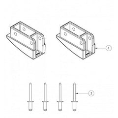 Bailey - Spare Part End Cap Kit AL Ext 8-14Ft (2Xyellow) | SP45-063AZ