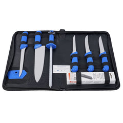 Starrett - BLUE HANDLED Starrett Eight Piece Professional Knife Set | BKK-8B