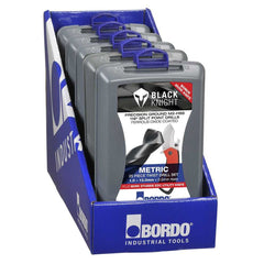 Bordo - 25 Piece Black HSS Jobber Set Bonus Stubbie Folding Knife | 2003-M3-C18