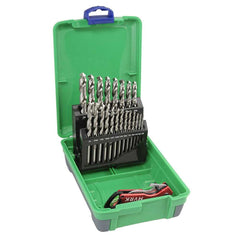 Bordo - "1/16-3/8"" 21 Piece Bright HSS Jobber Set Bonus Stubbie Folding Knife" | 2006-F2-C18