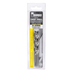 Bordo - 6.50mm Bright HSS Jobber Drills x 5 | 2007-6.50TP