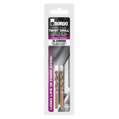 Bordo - 2.5mm HSS Cobalt Jobber Drill - 2Pk Clam | 2011-2.50S