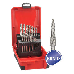 Bordo - 19 Pce - 1- 10mm Delta Point Drill Set with bonus Step Drill | 2015-M2-SDM1