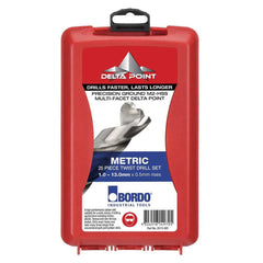 Bordo - 25Pce - 1- 13mm Delta Point Bright Finish HSS Drill Set | 2015-M3