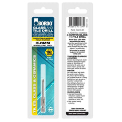 Bordo - 3.00mm 4 Cut Glass and Tile Drill Bits Hex Shank  | 2552-3.00