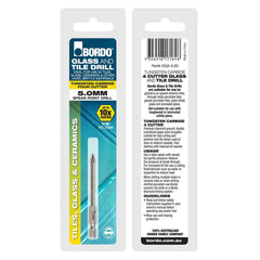 Bordo - 5.00mm 4 Cut Glass and Tile Drill Bits Hex Shank  | 2552-5.00