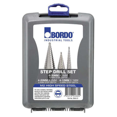 Bordo - 4-30mm 3 Pce Straight Flute HSS Step Drill Set | 2600-S1