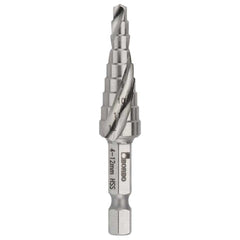 Bordo -  4-12 x 1mm Spiral Flute Hex Shank M2-HSS Step Drill | 2604-M1