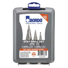 Bordo - M2-HSS Hex Shank Spiral Flute Step Drill Set - Metric | 2604-S1