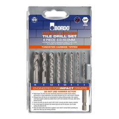 Bordo - Tungsten Carbide Tipped Hex Shank Ceramic Tile Drill Set | 2750-S1