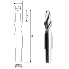 Bordo - 10 x 5.5mm 180 Degree Counterbore Drill for M5 Screws | 3871-5.0