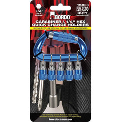 Bordo - 5 pc 1/4" Quick Change Adaptor with Carabiner | 5330-1/4QC