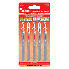 Bordo - 100mm x 4.0T HCS T-Shank Fast Cut Jigsaw Blade - 5Pk | 7110-30994