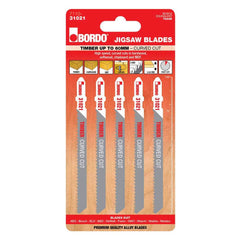 Bordo - 100mm x 4.0T HCS T-Shank Curved Cut Jigsaw Blade - 5Pk | 7110-31021
