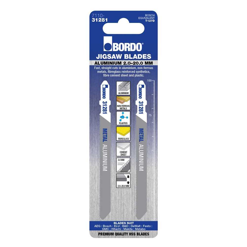 Bordo - 100mm x 3T Aluminium Jigsaw Blade - 2Pk | 7110-31281
