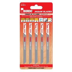 Bordo - 100mm x 2.5T HCS Uni Shank Down Cut Jigsaw Blade - 5Pk | 7110-31311