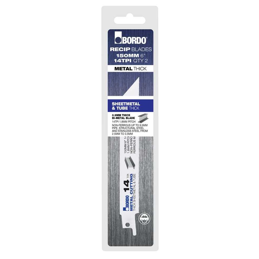 Bordo - 150mm (6") 14TPI Reciprocating Saw Blade - 2Pk Clam | 7200-0614C