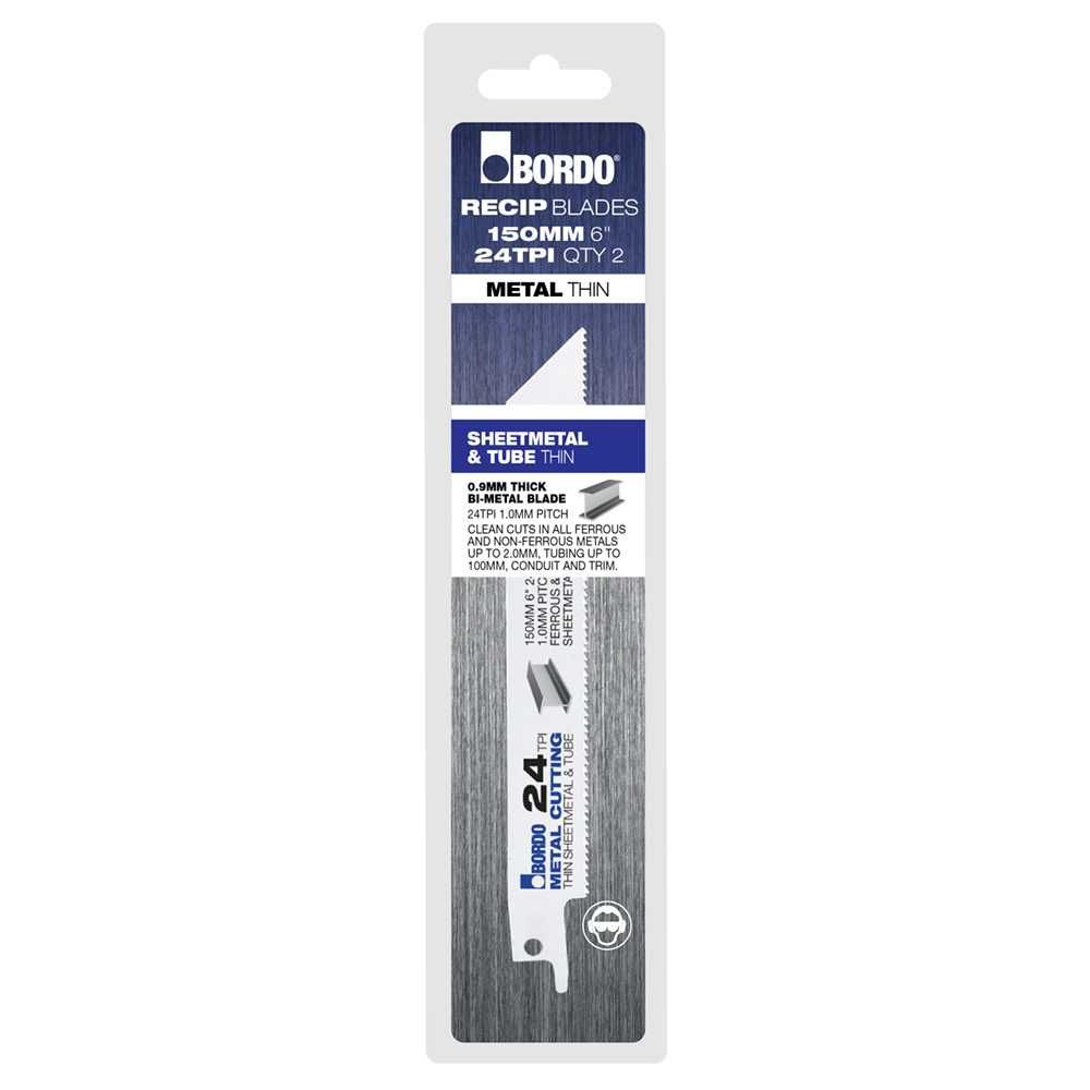 Bordo - 150mm (6") 24TPI Reciprocating Saw Blade - 2Pk Clam | 7200-0624C