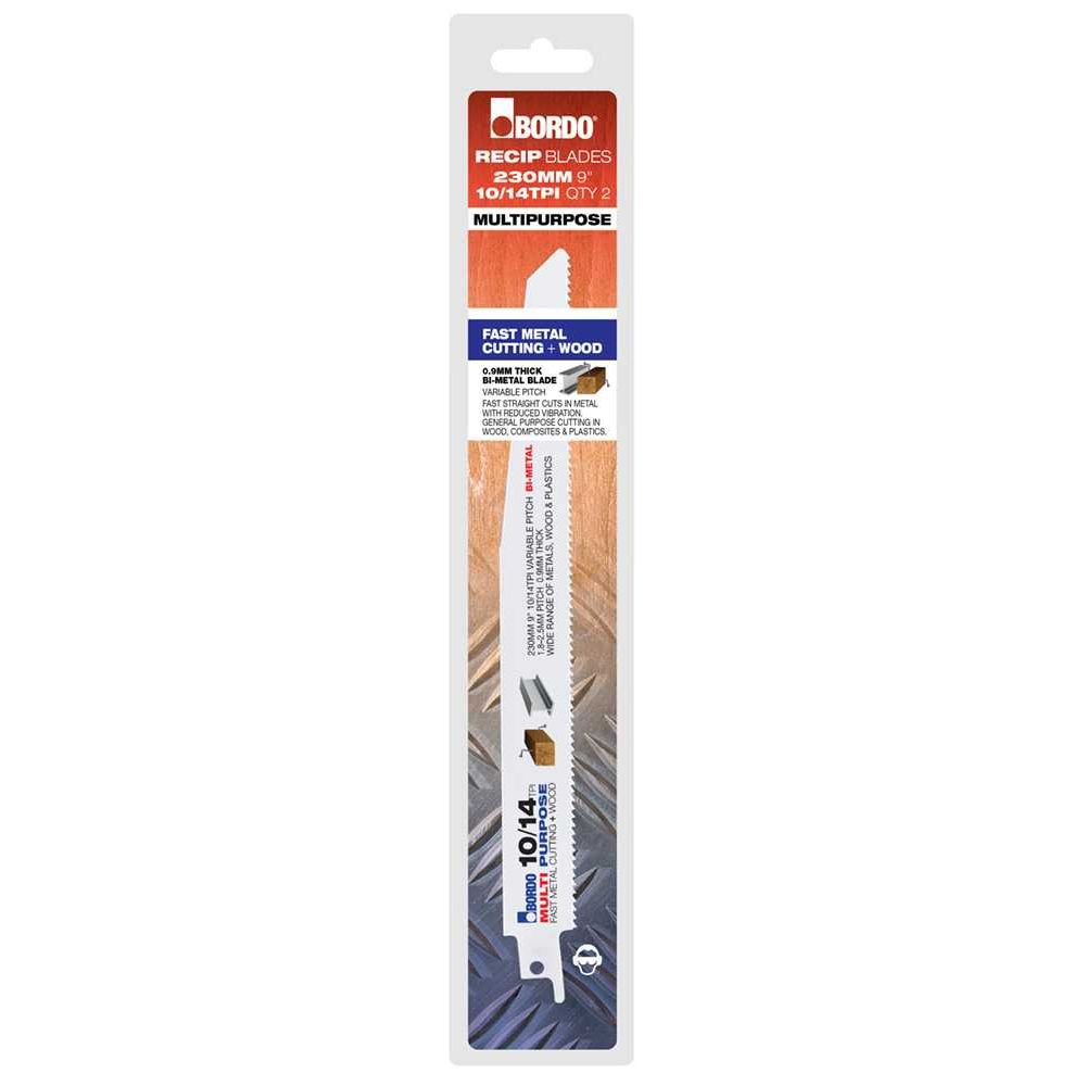 Bordo - 230mm (9") 10/14TPI Reciprocating Saw Blade - 2Pk Clam | 7200-091014C