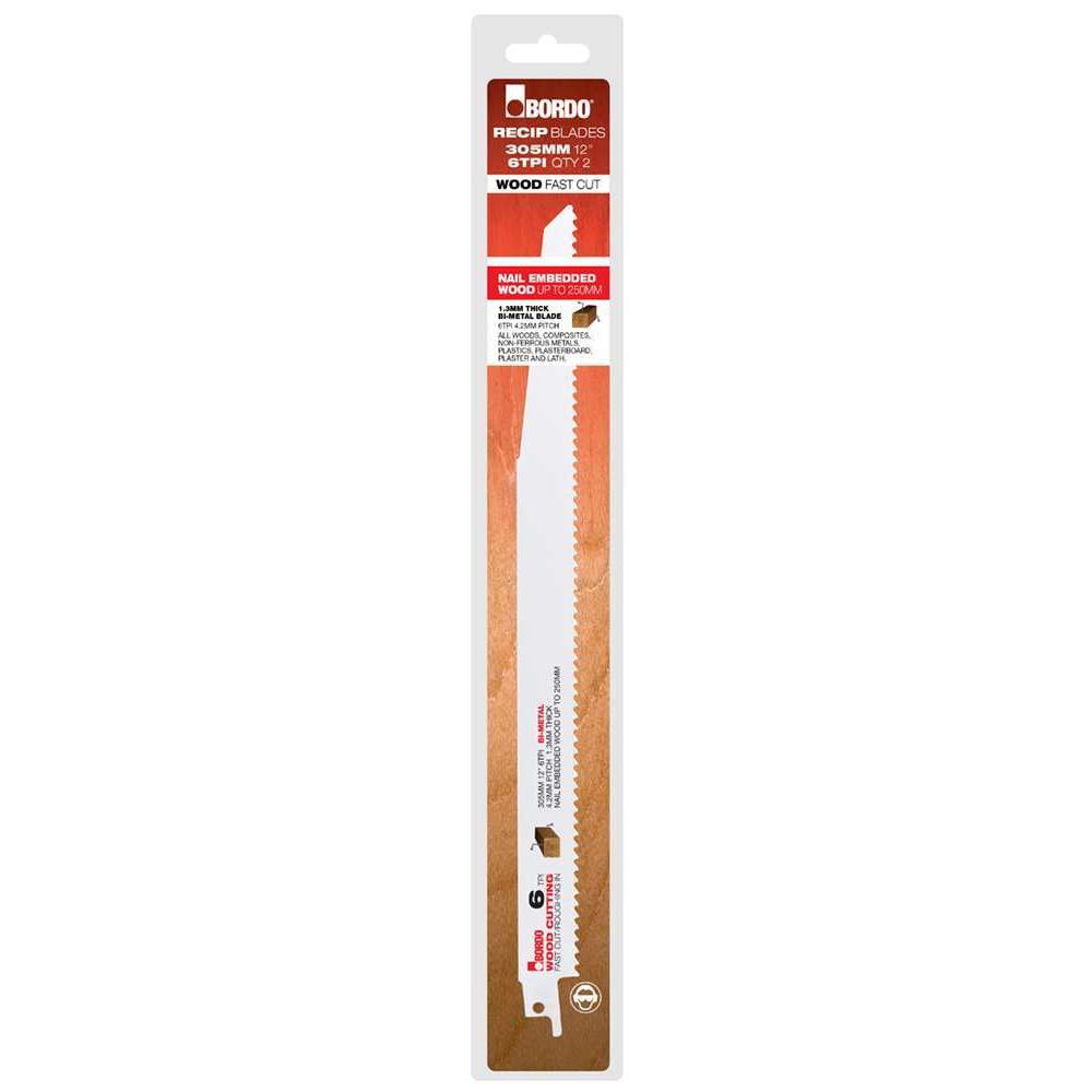 Bordo - 305mm (12") 6TPI Reciprocating Saw Blade - 2Pk Clam | 7200-1206C